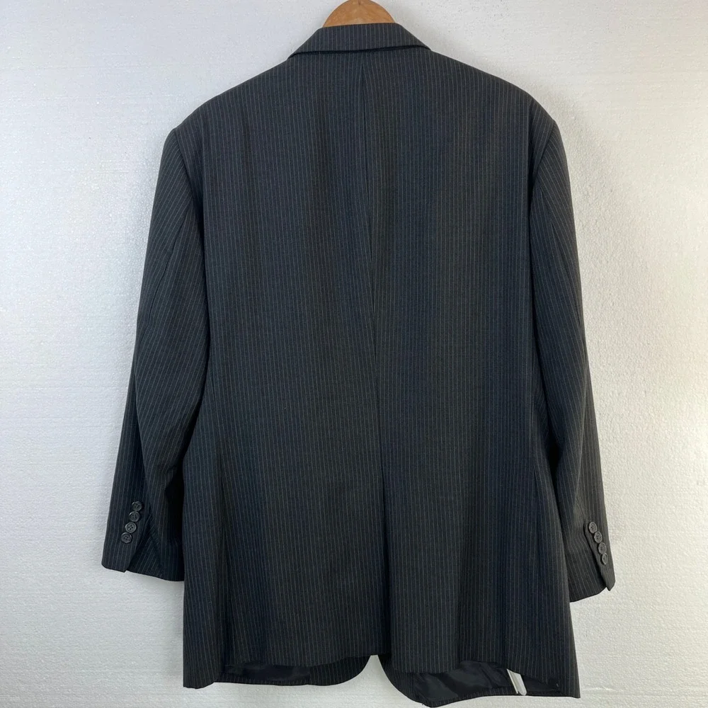 Jos A Bank Mens 44R Charcoal Pinstripe Wool Suit Coat Jacket Blazer‎